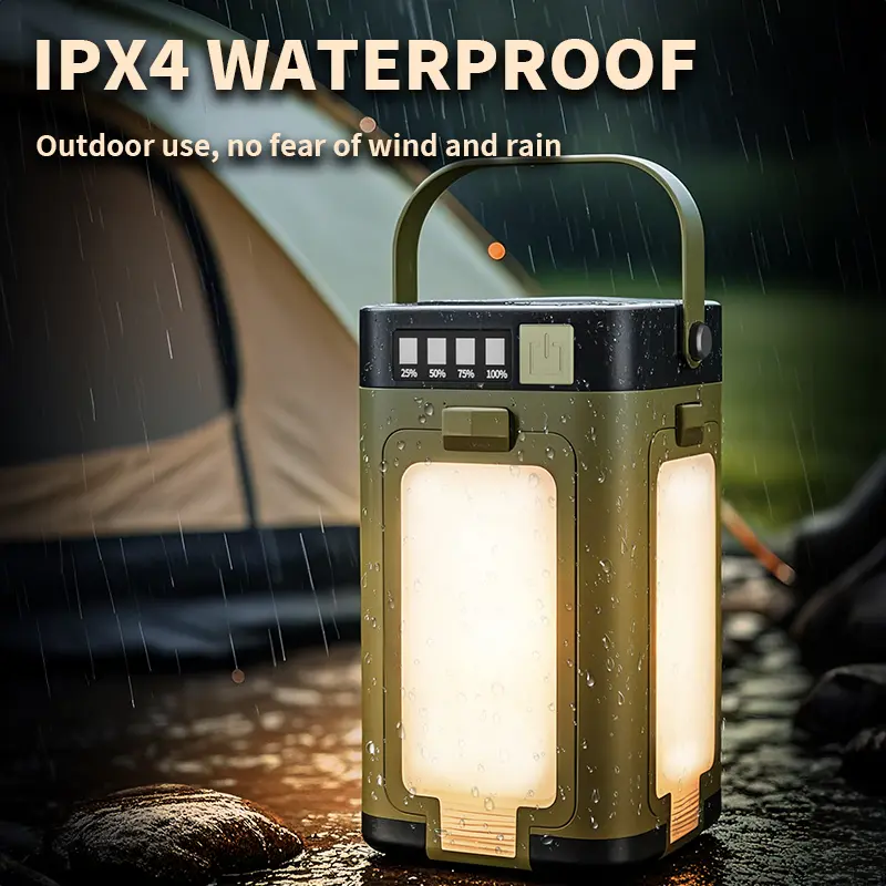 Lantern for power outages, emergency hiking during hurricanes, rechargeable camping light, ultra-bright camping lantern, SOS, solar LED camping light, portable, power indicator light, waterproof camping light