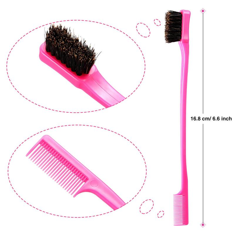 Hair Edge Brush Double Sided [1 Count] Control  with Smooth Edges , Random Color, Plush for Detangling and Enhancing Shine - Ideal for Baby Hair