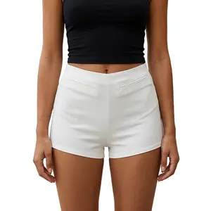 WomenFit Shorts with Pockets Elegant Solid Color Low Rise Mini Shorts for Summer Beach Daily Wear