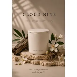 CLOUD NINE 8 oz Candle  Hinoki | Orange Blossom | Vetiver  8oz