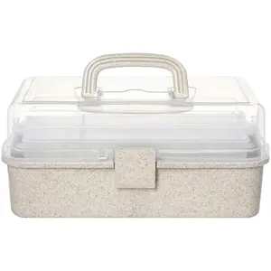 3-Tier First Aid Box, Portable Medicine Storage Box with Handle, Emergency Family Medical Organizer Container for Car, Home, School, Travel, Camping, Hiking