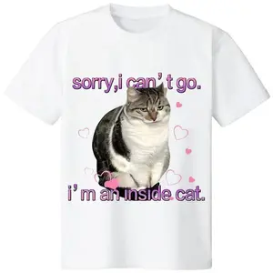 I'm an Inside Cat Y2k Funny Tee for Men and Women, Unhinged Graphic Tees, Funny Sweatshirt Exchange Casual Round Neck