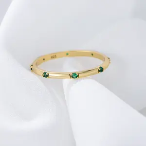 ShineofDiamond S925 Sterling Silver Stackable Ring - Colorful Stone Band