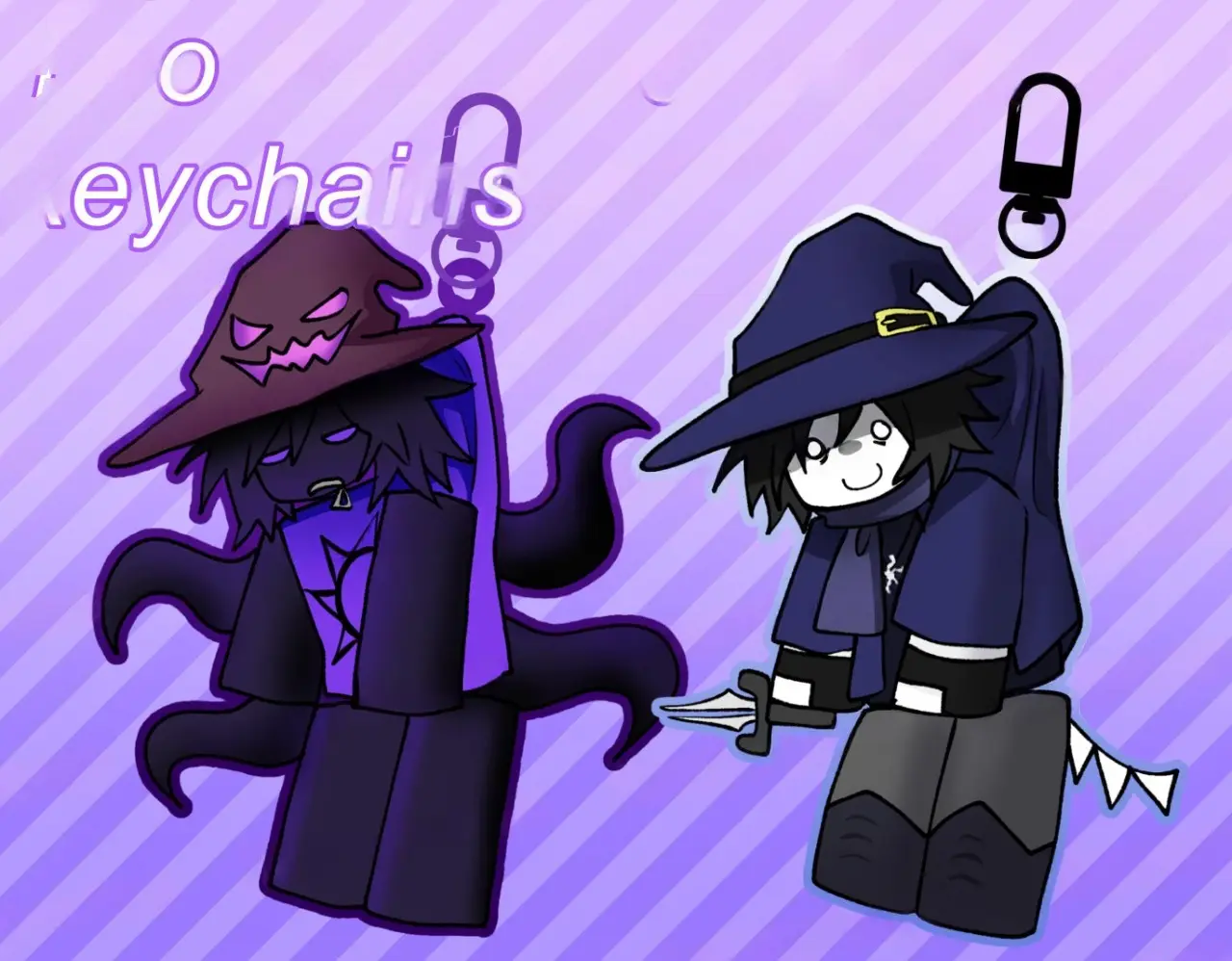 Forsaken Two Time & Azure Keychain Charms, Perfect for Fans & Collectors, Cute Acrylic Accessories for Bags, Backpacks, Gifts, Limited Edition Anime Merch