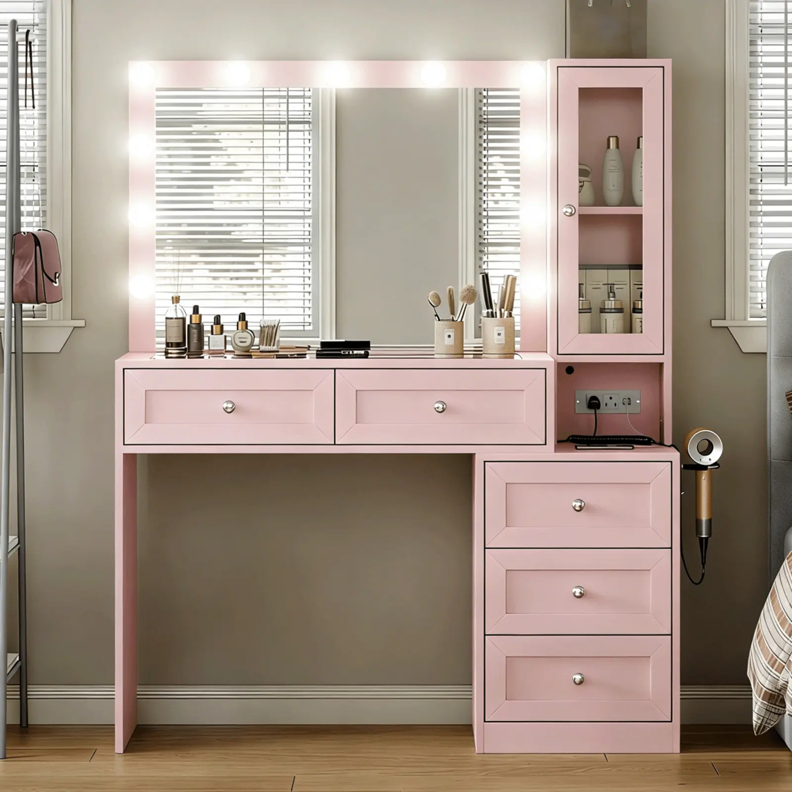 Pink with Desktop Glass