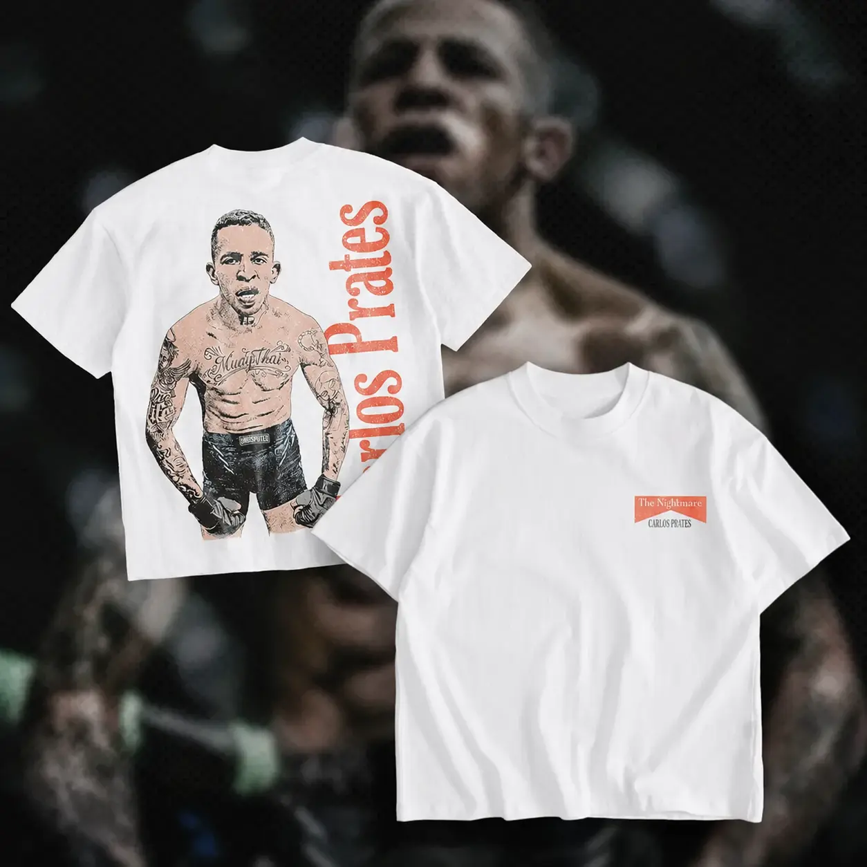 Carlos Prates The Nightmare Heavy Cotton T-Shirt Carlos Prates Graphic Tee UFC Combat Sports Fan Shirt MMA Fight Night Shirt Gift for Men Women American Made Fightwear - Menswear