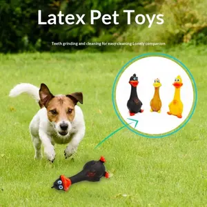 Durable Latex Sound Toy for Dogs, Self-Amusement Dog Toy, Roaring Standing Chicken Big Mouth Duck, Teeth Grinding Dog Toy with Sound