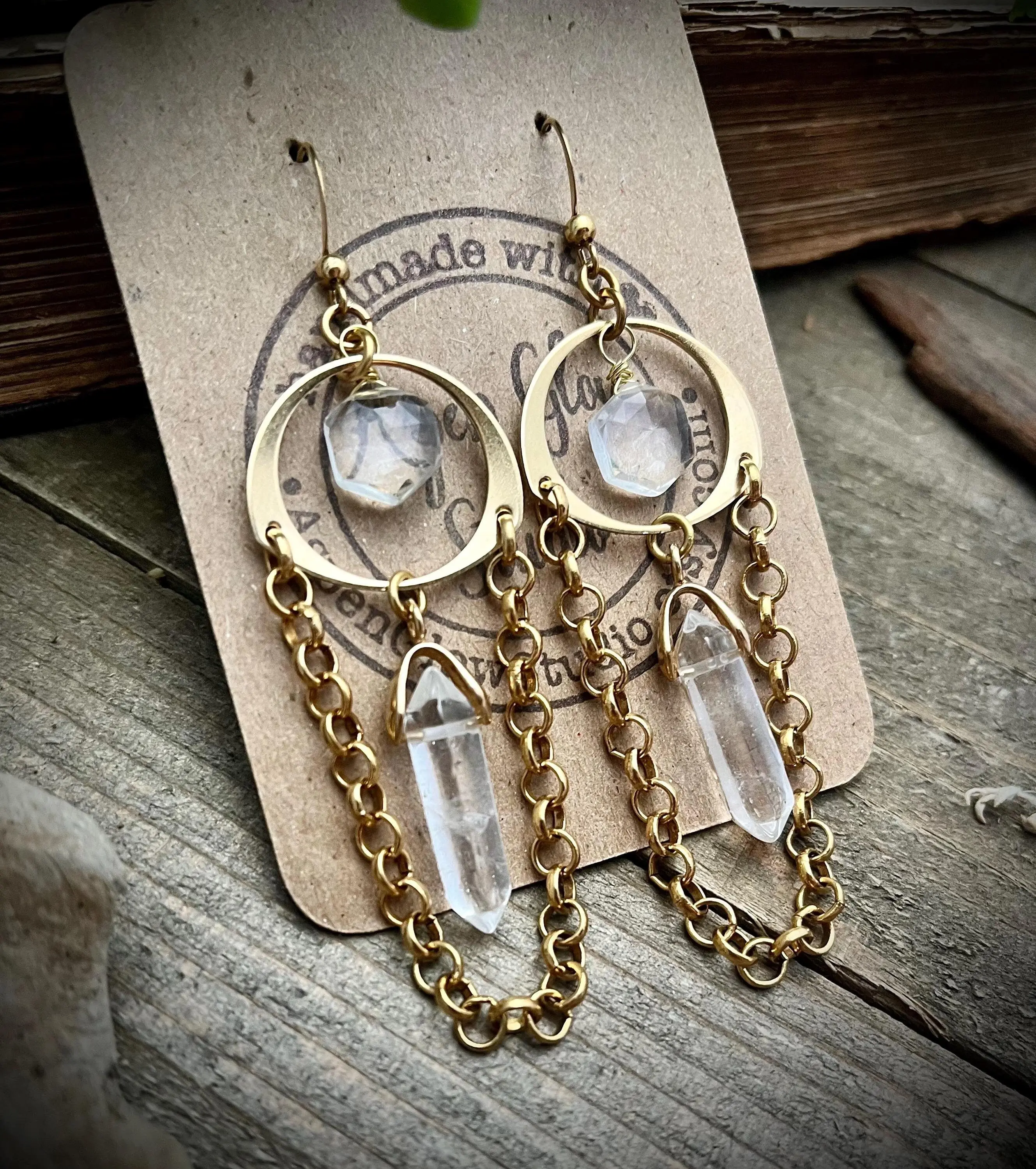 Clear Crystal Quartz Earrings