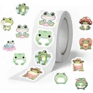 500Pcs Cute Circle 10 Designs Motivational Small Frog Stickers Teacher Supplies for Classroom