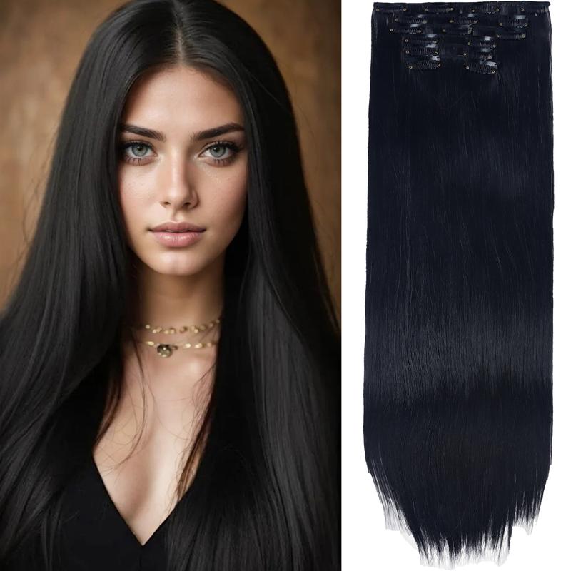 Clip in Hair Extensions 24 Inches Straight Hairpieces 6 PCS  display picture 2