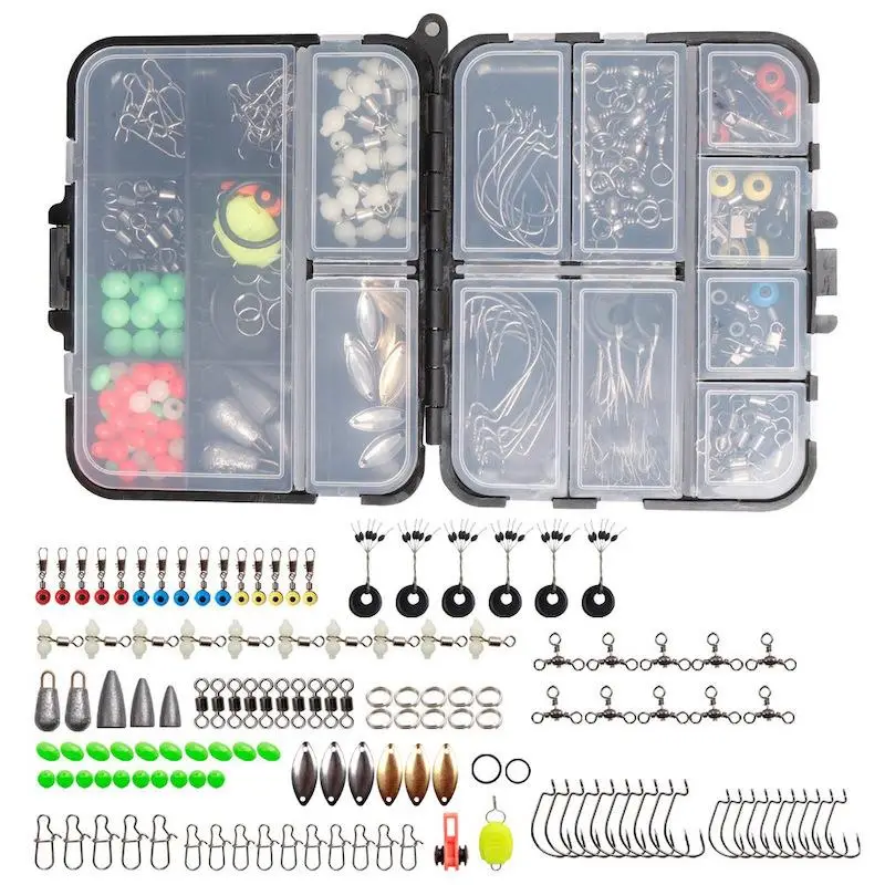 Fishing Lure Accessory Set with Storage Box, 183pcs Portable Multifunctional Fishing Tools, Fishing Gear, Professional Fishing Accessories, FishingEqu