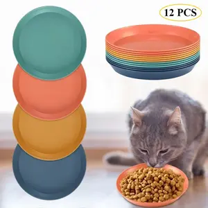 12 pcs Cat Bowl 6 Inch Shallow, Cat Food Dish Stray Dog Wet Feeding Bowls Wide And Small Pet Plates for Short Legged Kittens,Multi-Purpose tiktokshopspringglowup camping gear