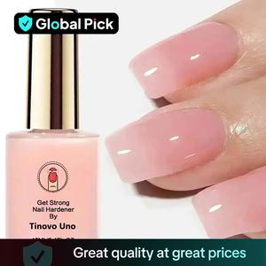 12ml get strong nail strengthener, natural pink led gel polish, fast drying & long lasting glossy finish, nail care solution for weak & thin nails