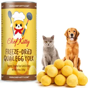 Freeze-Dried Raw Quail Egg Yolk for Dog & Cat Treats, All Natural Single-Ingredient High Protein and Omega-3, Gluten-Free, Training Reward Inspected & Tested in USA