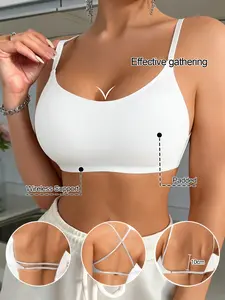Women's Invisible U-Neck Crossback Bralette, Wireless Sculpt Bra, Multi-Wear Design, Seamless Comfortable Ladies' Underwear, Stylish and Discreet, Soft Breathable Bra