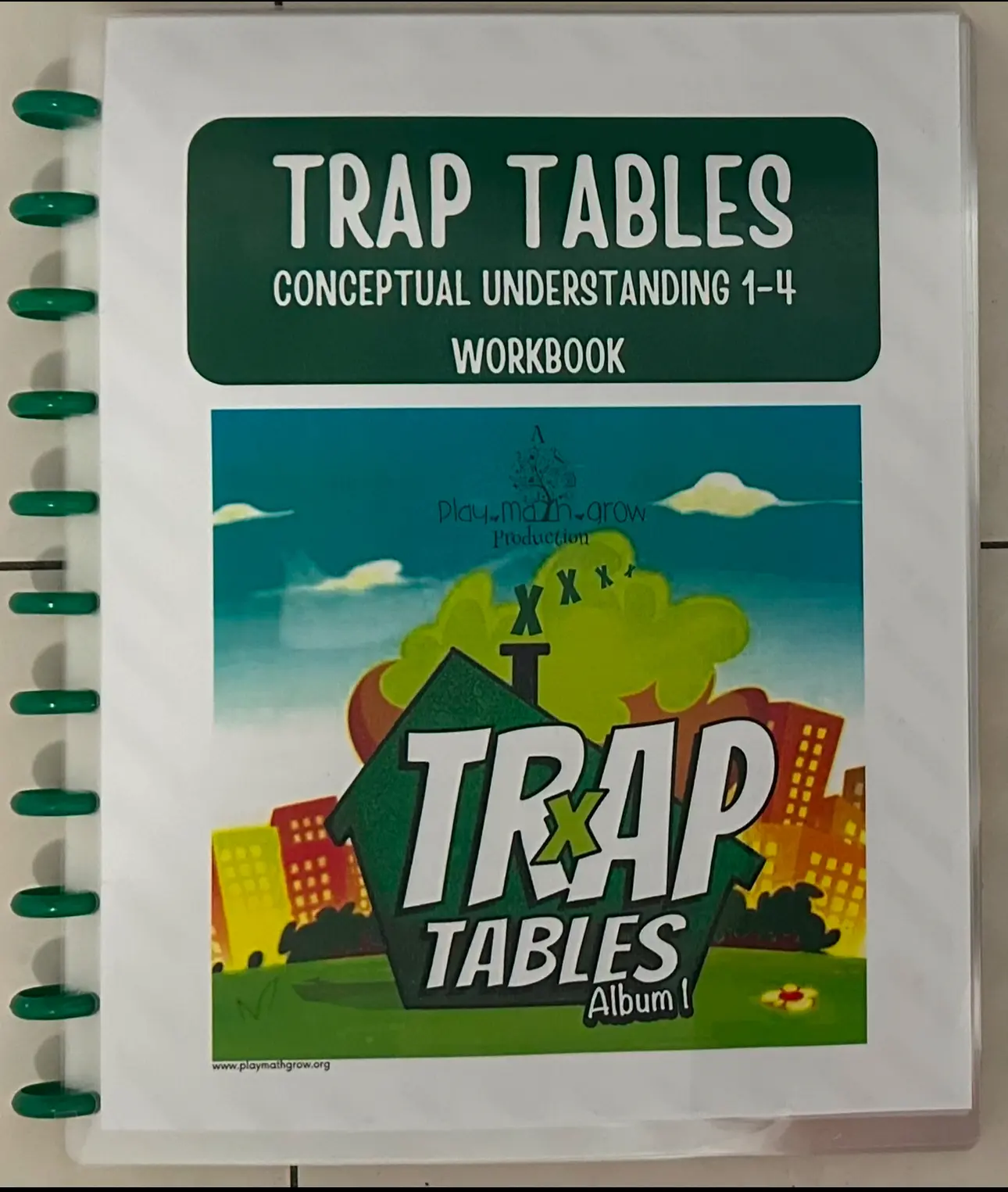 Trap Tables 1-4 Multiplication Workbook, Conceptual Fluency Focus, Laminated Pages, Education Textbook for Elementary Math Practice