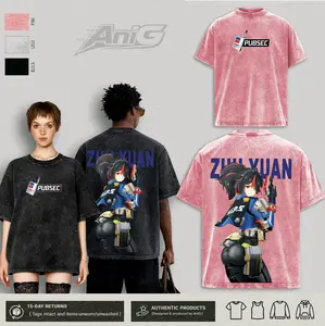 Zhu Yuan Zenless Zone Zero Washed Tshirt, ZZZ game Oversize 2 Sided Cotton unisex graphic Tshirt, game movie Tops graphic tee, best gift for him