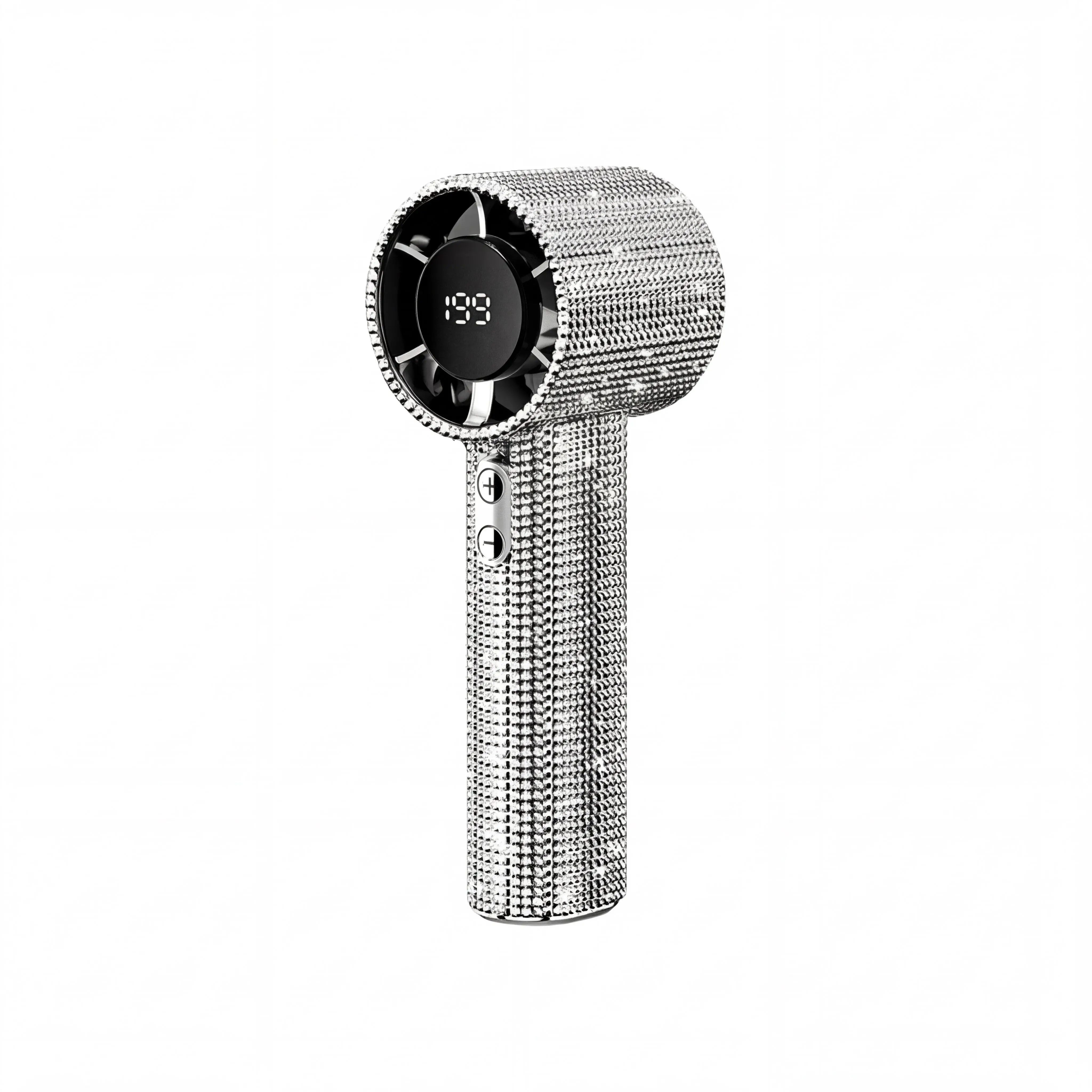 Diamond Luxury Mini Handheld Fan – Portable Palm-Sized Cooling Gadget with Adjustable 199 Speeds, Full Crystal Design, Fashionable Summer Accessory for Travel, Office, Outdoor