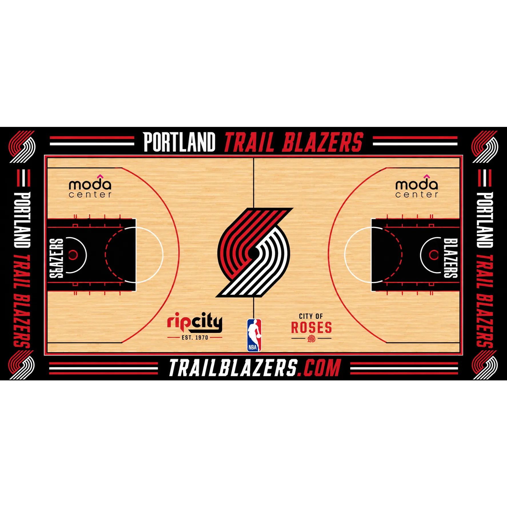 Portland Trail Blazers Basketball Court Acrylic Glass Wall Art