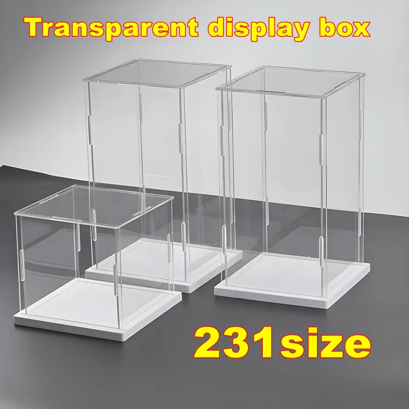 1pc Transparent Self-Assembled Acrylic Display Box Dustproof Storage Display Cabinet, Suitable for Car Models/Toys/Collectibles
