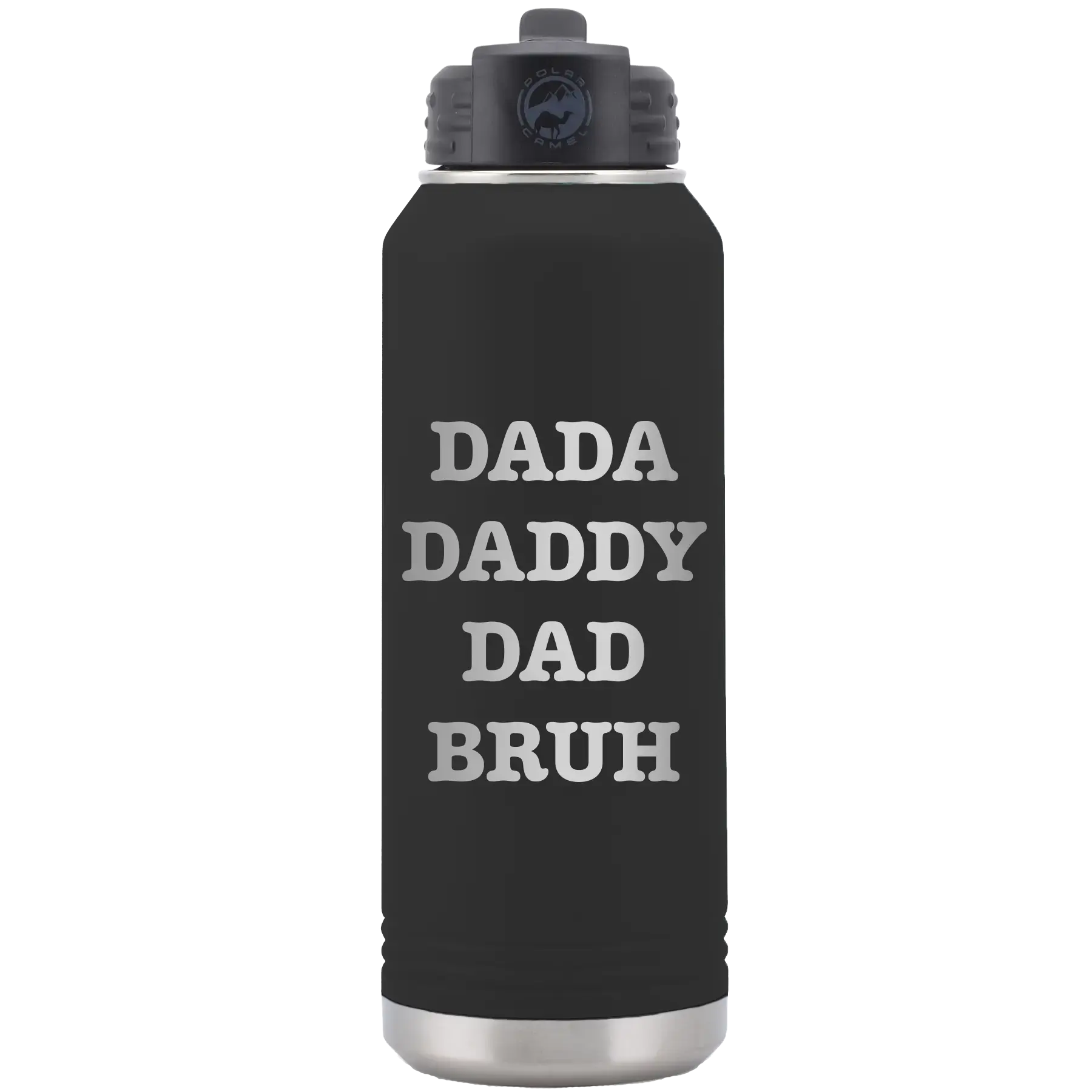 Personalized Bruh 32 oz Water Bottle - Black