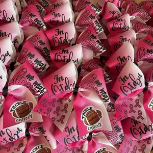 Custom Pink Out Cheer Bows