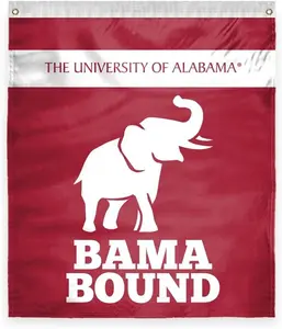 AGAS Large Bama Bound Banner Flag, 2-sided, 38 x 42.5 Inch, 100% Polyester, Alabama Student Fresher Flag, 2" Pole Sleeve