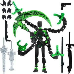 T13 Action Figure 3D Printed Multi-Jointed Movable Titan 13 Lucky Dummy Nova Robot Action Figure Desktop Assembly Completed Gift