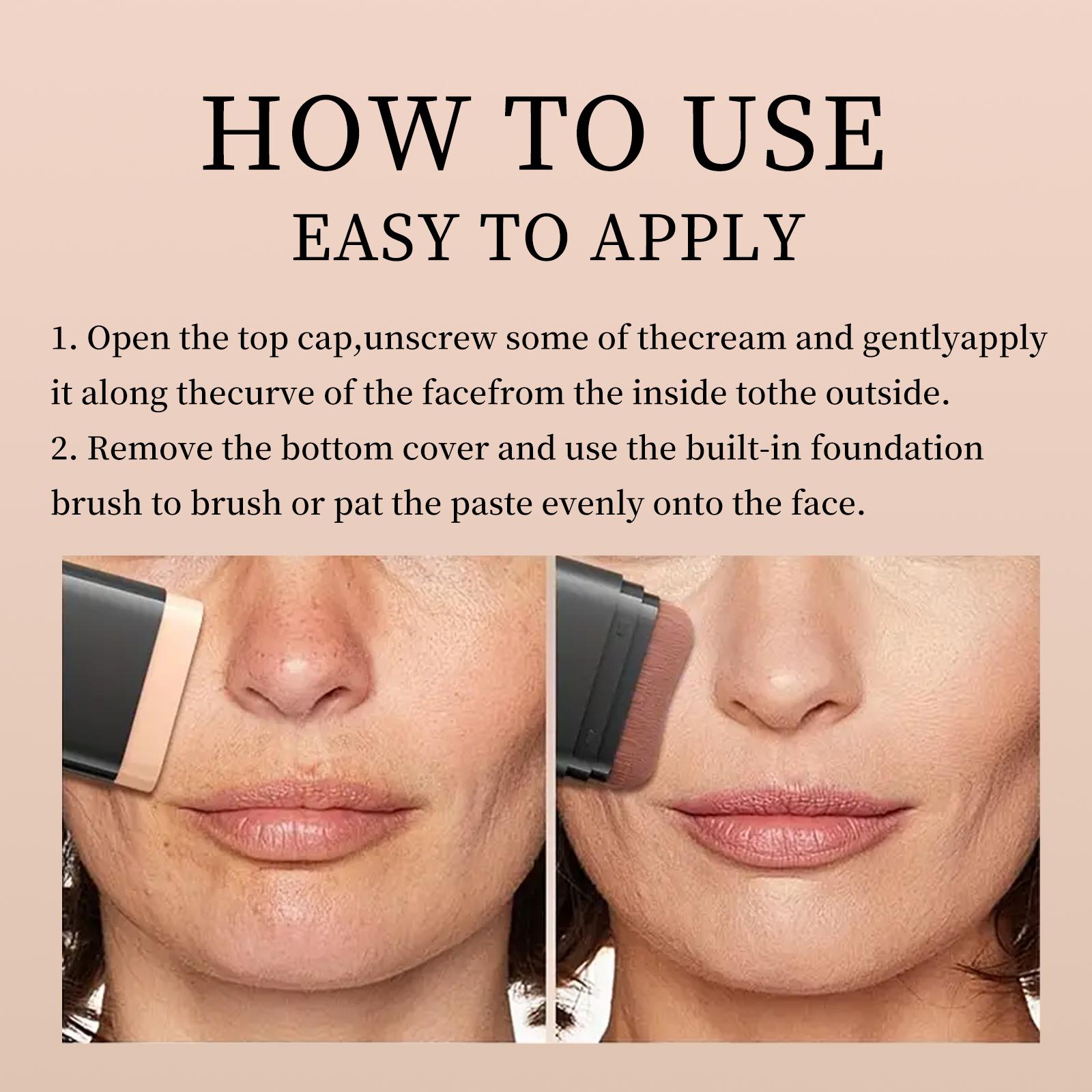 6-Color Dual-Ended Eraser Foundation Stick - Lightweight Beauty Products for Adults, Concealer & Highlighter for Acne Marks, Nose Contour, All Skin Types, Flawless Finish, Versatile Cosmetic Tool, Daily Gift (Includes Bottle),sunscreen, Concealer & Founda