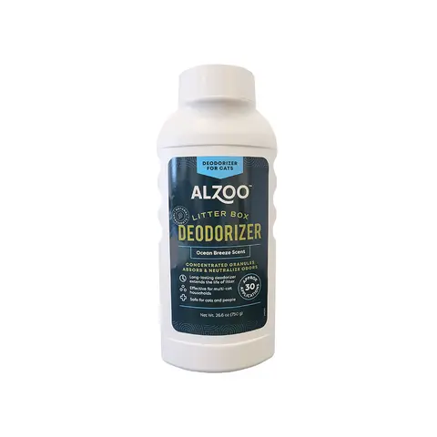 Cat Litter Deodorizer - 26.6 Oz Ocean Breeze Scent (1 of 4 Fantastic Scents Including Lavender Fresh), Mineral Base Concentrated Granules with Bactericide Action, 30 Uses Per Bottle, 1-Month Supply, Extends Litter Life