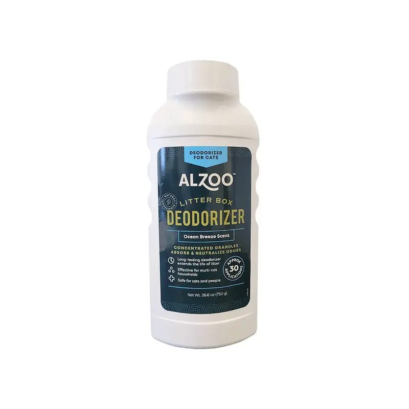 Cat Litter Deodorizer - 26.6 Oz Ocean Breeze Scent (1 of 4 Fantastic Scents Including Lavender Fresh), Mineral Base Concentrated Granules with Bactericide Action, 30 Uses Per Bottle, 1-Month Supply, Extends Litter Life