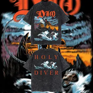 AUDIO WAVE RECORD - Dio Holy Diver Heavy Metal Graphic T‑Shirt, Rock Music Graphic Hoodie, Rock band tee, Mexico style menswear