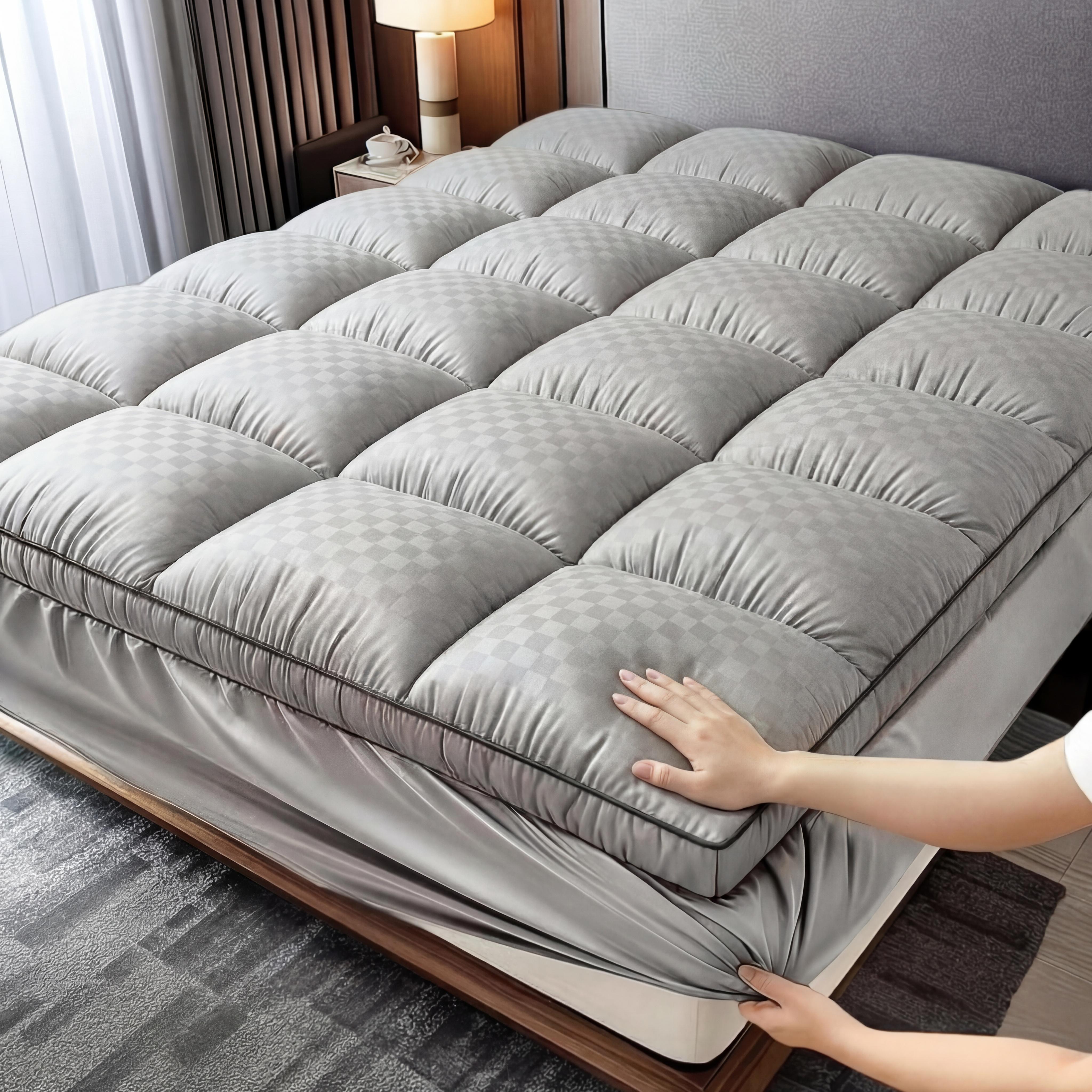 [Weekly Deals]Extra Thick Mattress Topper,Soft & Supportive Bed Pad with 8-21'' Deep Pocket,Breathable Plush Cover,Machine Washable Cooling Organic Cotton Grounding Sheets cool  bed  accessories Ships compressed, fluff before