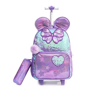 Kids Rolling Backpack Say goodbye to heavy shoulders! Waterproof & durable for school. Comes with matching lunch bag & pencil case.