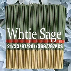 High-Quality White Sage Incense Sticks, 22cm Long Thick Handmade Bamboo Sticks, Calming Scented Home Fragrance, Natural Scent, Calming Aroma, Long-Lasting, Perfect for Meditation Yoga Massage