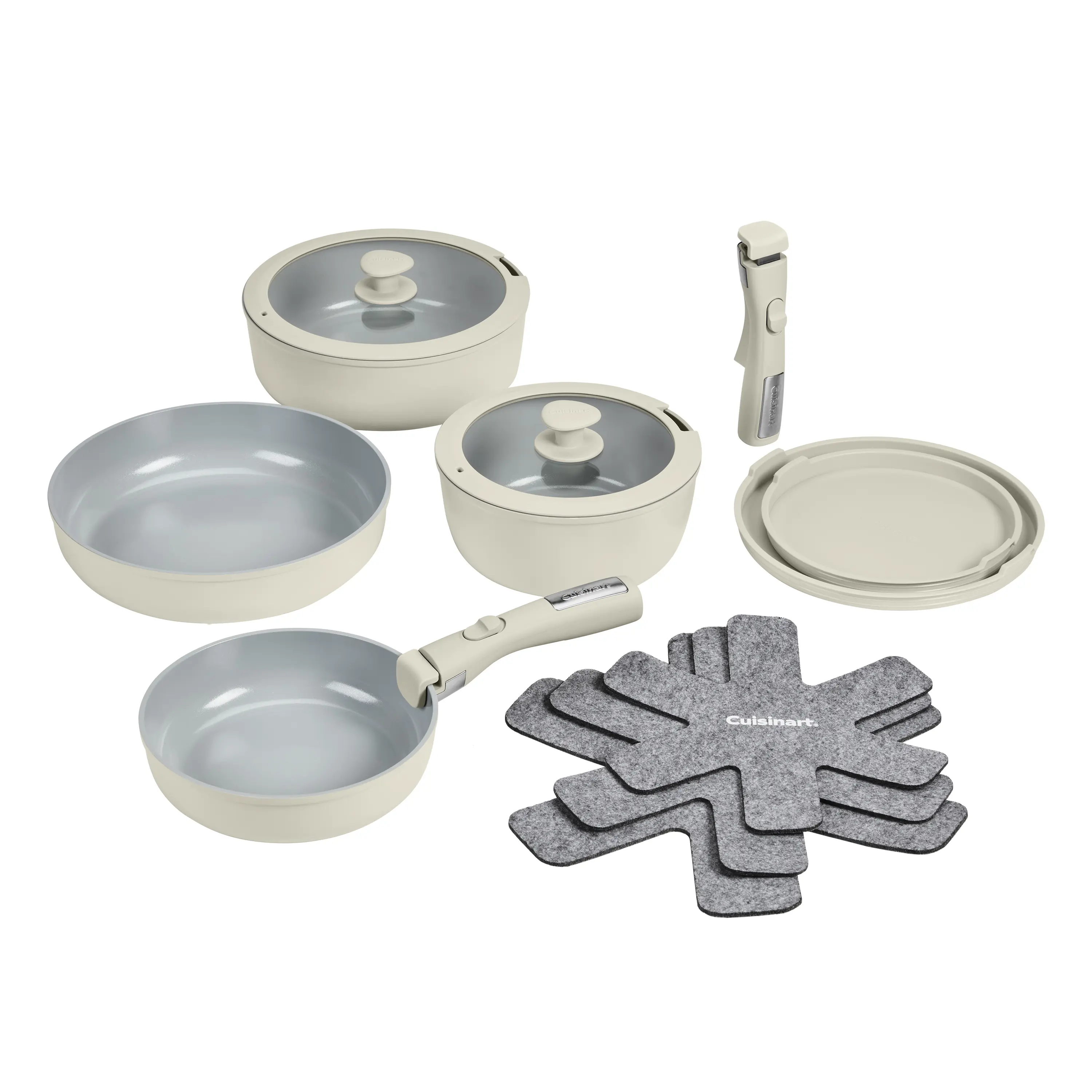 CUISINART 11pc ClickSmart Detachable Handle Nonstick Ceramic Cookware Set
