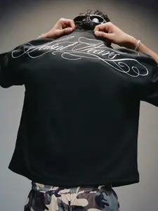 Men's Casual Streetwear Street Style T-Shirt, Round Neck Short Sleeve, Loose Fit Knit Tee, Retro Graphic Slogan, Daily Wear, Party, Back to School