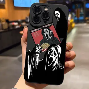 Skull Ghost Skeleton Popcorn Halloween Phone Case Cover for iPhone 16 11 12 13 14 15 Pro Max Plus XR 14plus 13promax 16promax 12pro 13mini