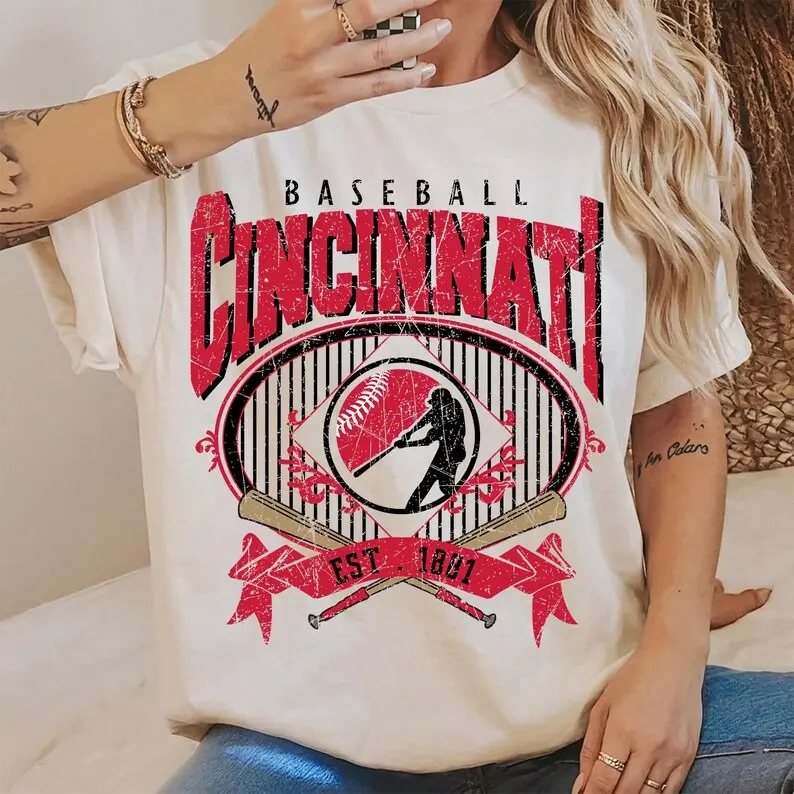 [Sale Up To 50%] Vintage 90s Style Cincinnati Baseball Shirt, Game Day Tshirt, Cincinnati Team Baseball Tee, Sunday Cincinnati Mascot T-Shirt, Reds Fan Apparel