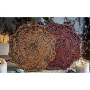 25cm, Celtic Tree of Life Wheel of The Year Calendar - Viking Pagan Wood Sign - Wiccan Altar Decor - Witch Planner - Witchcraft Wall Art Gift, Wooden Gothic Ouija Board, Divination Board, Witchcraft Decor, Home Decor, Decoration, Ornaments, Yes No Game