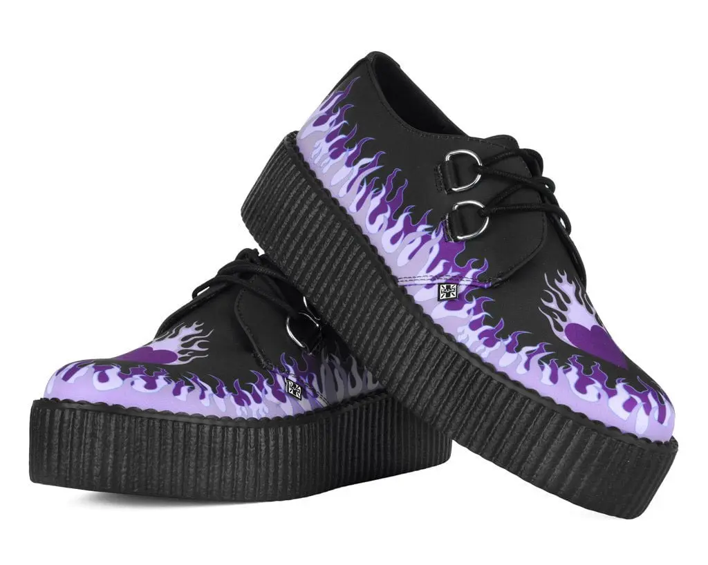 Black & Purple Flaming Heart Viva Mondo Creeper Black & Purple Flaming Heart Viva Mondo Creeper