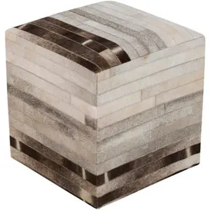 Appalachian Ottoman,  Ivory/Medium Gray/Brown
