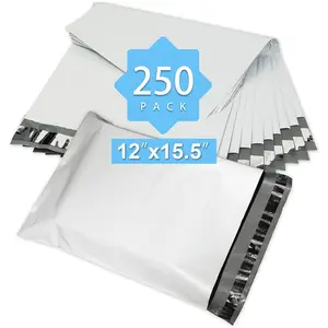 Reliable Mailer 12x15.5 Inch 250Pcs White Poly Mailers Bulk Envelopes Shipping Bags Self Seal Adhesive Waterproof and Tear-Proof Postal Expandable Polyethylene for Business Shipping Packaging