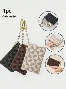 Mini Zipper Coin Purse Keychain, Small Wallet Change Bag for Women, Credit Card ID Holder, Backpack Decoration, Earphone Case, Lipstick Pouch