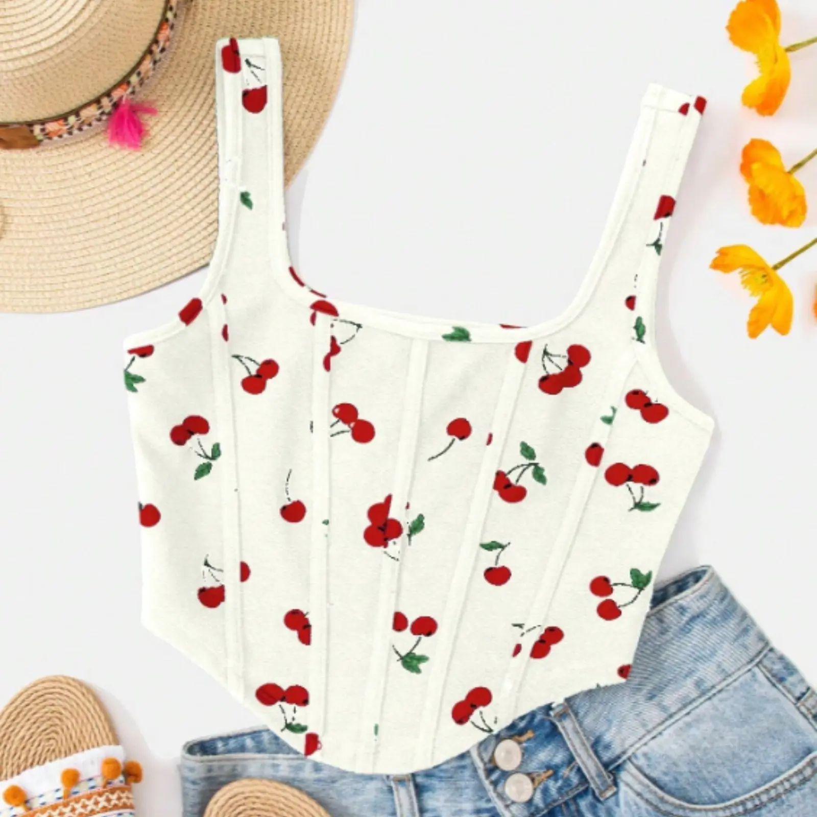 womens cherry tank too - TikTok Shop