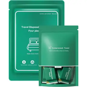 Disposable Bed Sheet for Travel with 20 count Disposable  Towels, Disposable Bed Sheets with Compressed Towel Table Travel Sheet for Hotel, Cruise, Trip, , Camping