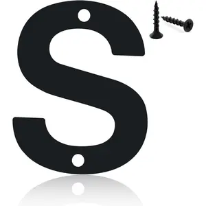 Modern House Numbers for Outside,Mailbox Numbers and Letters,3inch Metal Black Address Numbers,Garden Door Mailbox Decor Number,Custom House Number Sign with Screws (Black-S, 3inch)