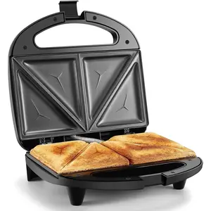 classic Sandwich Maker, Toaster and Electric Panini Press with Non-stick plates, LED Indicator Lights, Cool Touch Handle, Black