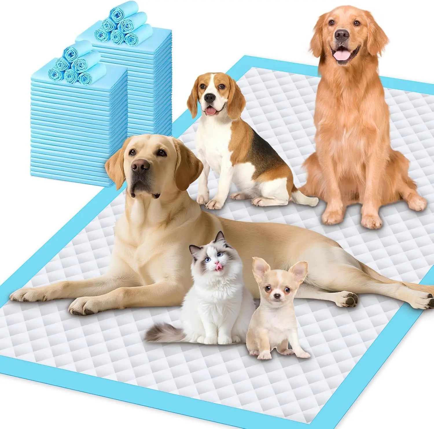 Gimars 130G Thicker Extra Large 36in x 51in Puppy Pads – XL Dog Pee Pads with Reinforced Edges for Large Breeds & Multi-Dog Homes, 100% Leakproof, 48H Absorption, Indoor Training & Floor Protection