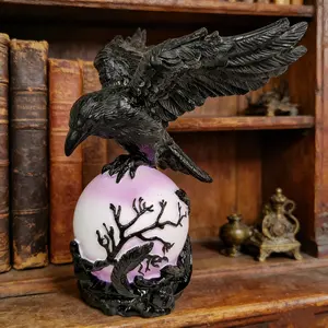 Nordic Mythology Raven Resin Statue, Odin God Raven Sculpture, Detailed Carving, Vintage Decor, Gift for Nordic Culture Lovers